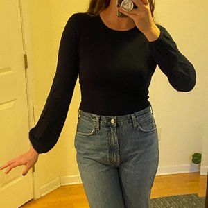 Navy bishop sleeve sweater size Medium